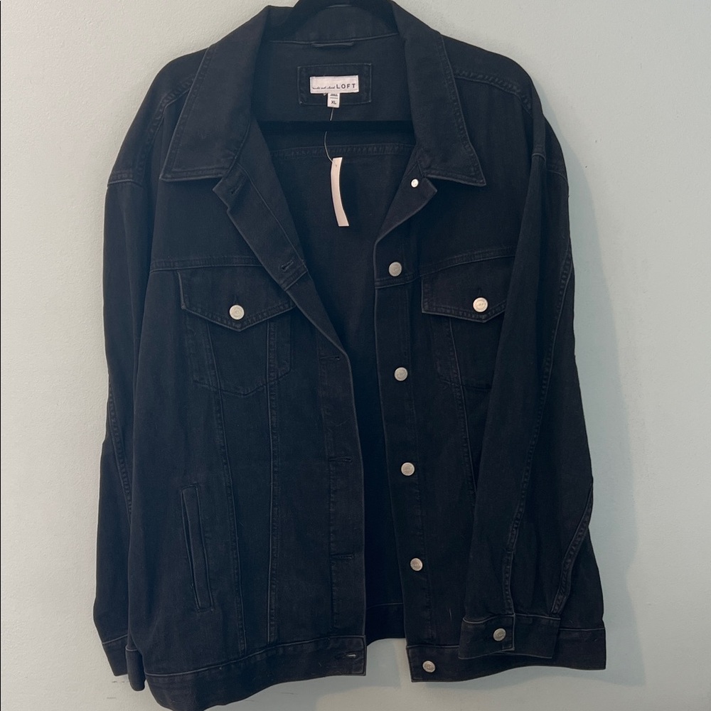 Loft Black Denim Trucker Jacket